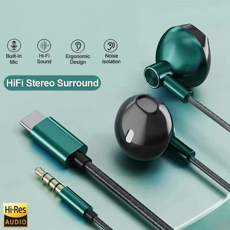 Wired Earphone Mic - Тип C 3,5 мм HIFI стерео
