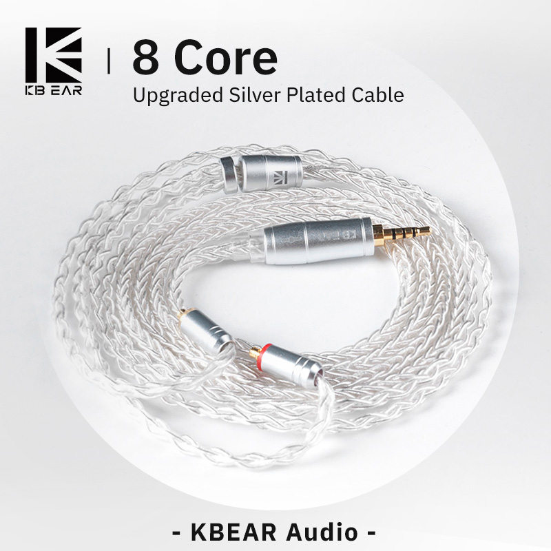 In Ear Monitor Iem - KBEAR 8-ядерный обновленный серебристый проводный кабель