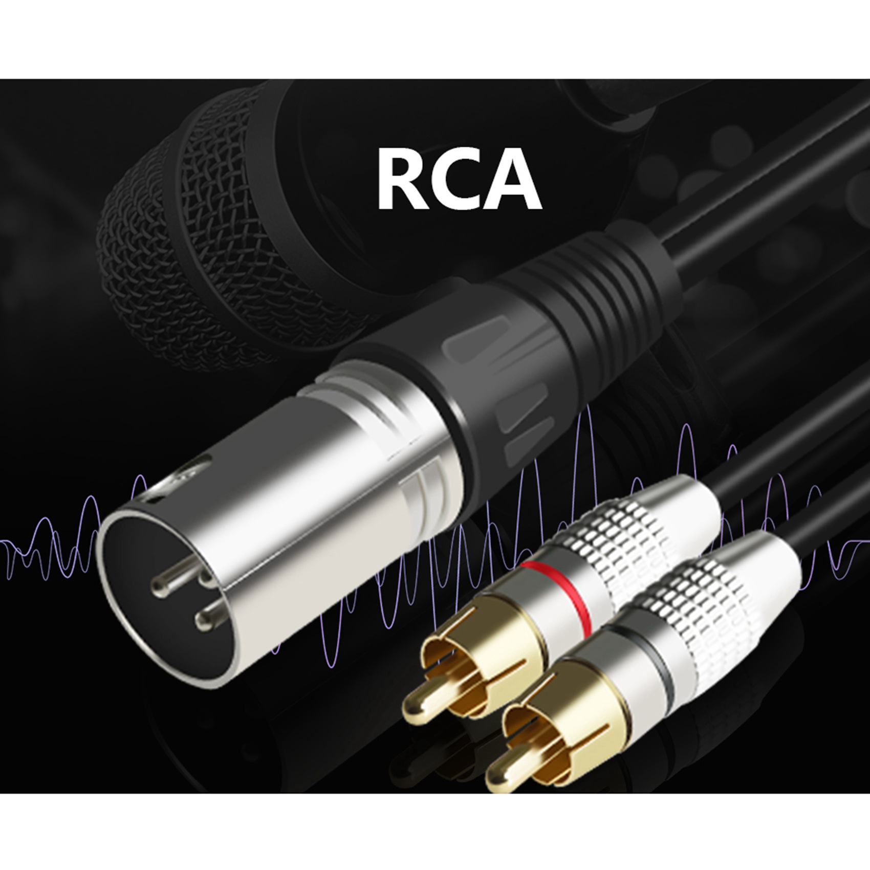 Штекер 1 XLR на 2 штекера RCA  – обзор и цена Audio Splitter Y